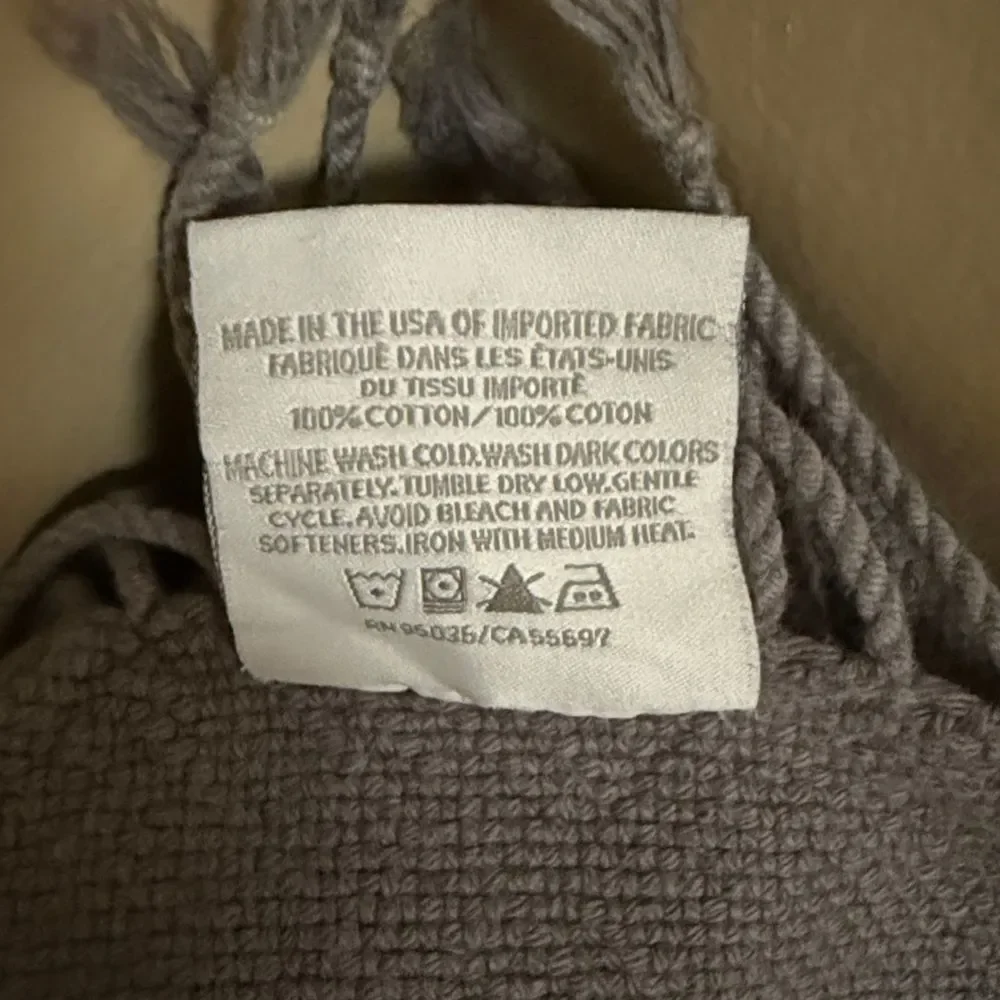 Restoration Hardware Stonewashed Brushed Cotton Fringe Throw